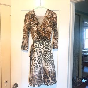 DVF Amelia Dress Animal Leopard Wrap Dress NEW